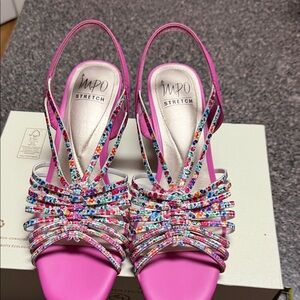 Impo Vibrant Pink and Multi-Color Strappy Sandals